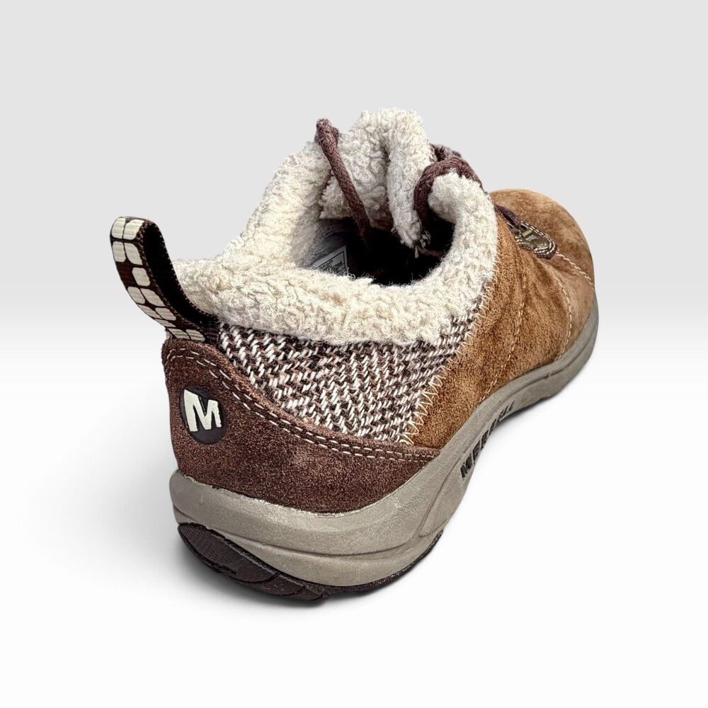 Merrell Kamori Chill Womens 8 Dark Earth Suede Fur Lined Hiking Shoes J099937C - Picture 11 of 12